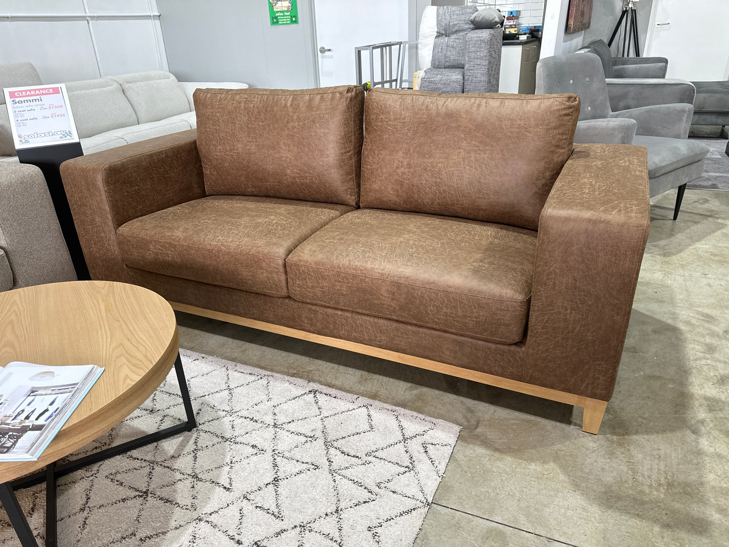 Sammi 3 seat fabric sofa - Highland Saddle