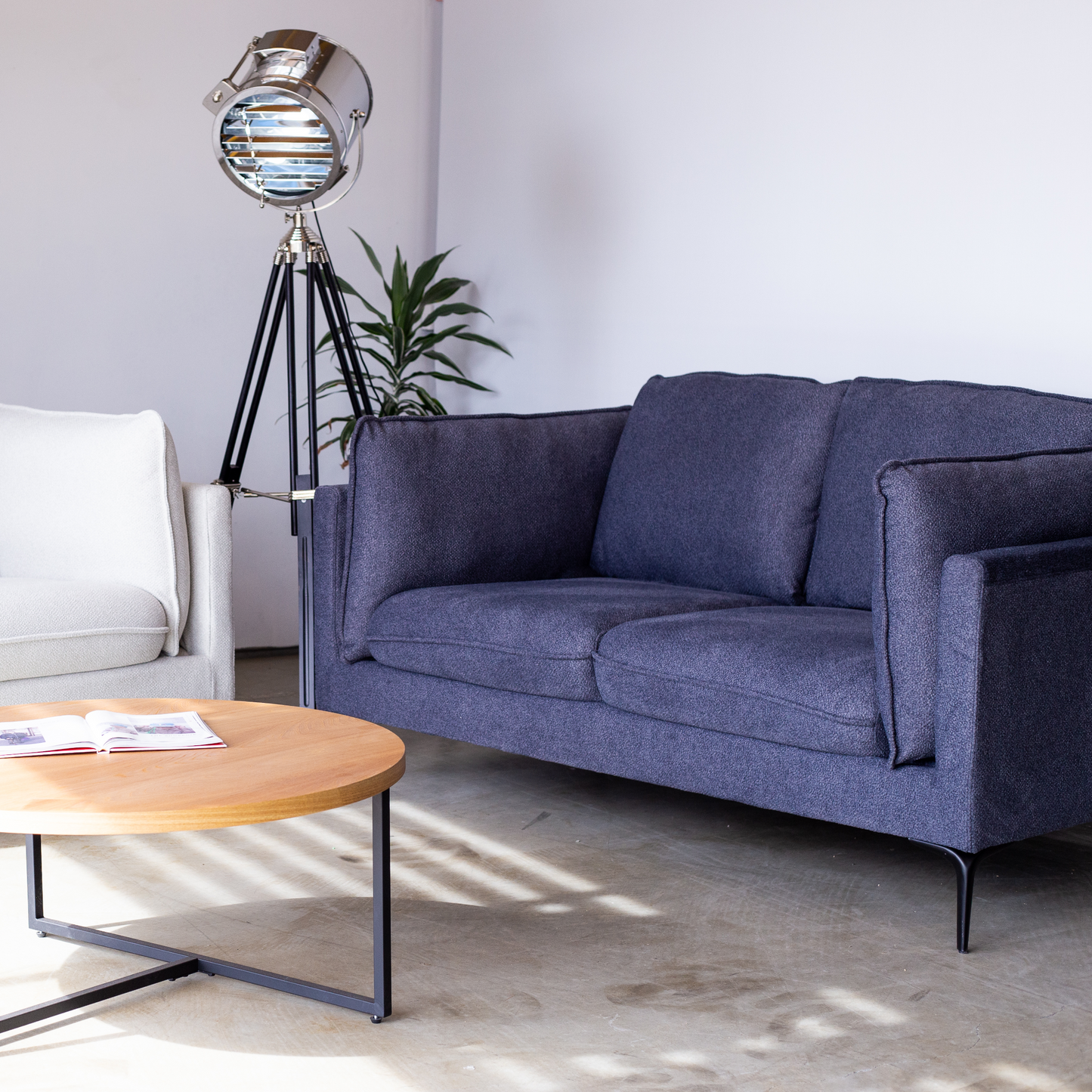 Chicago 2.5 seat fabric sofa - Pebble Charcoal