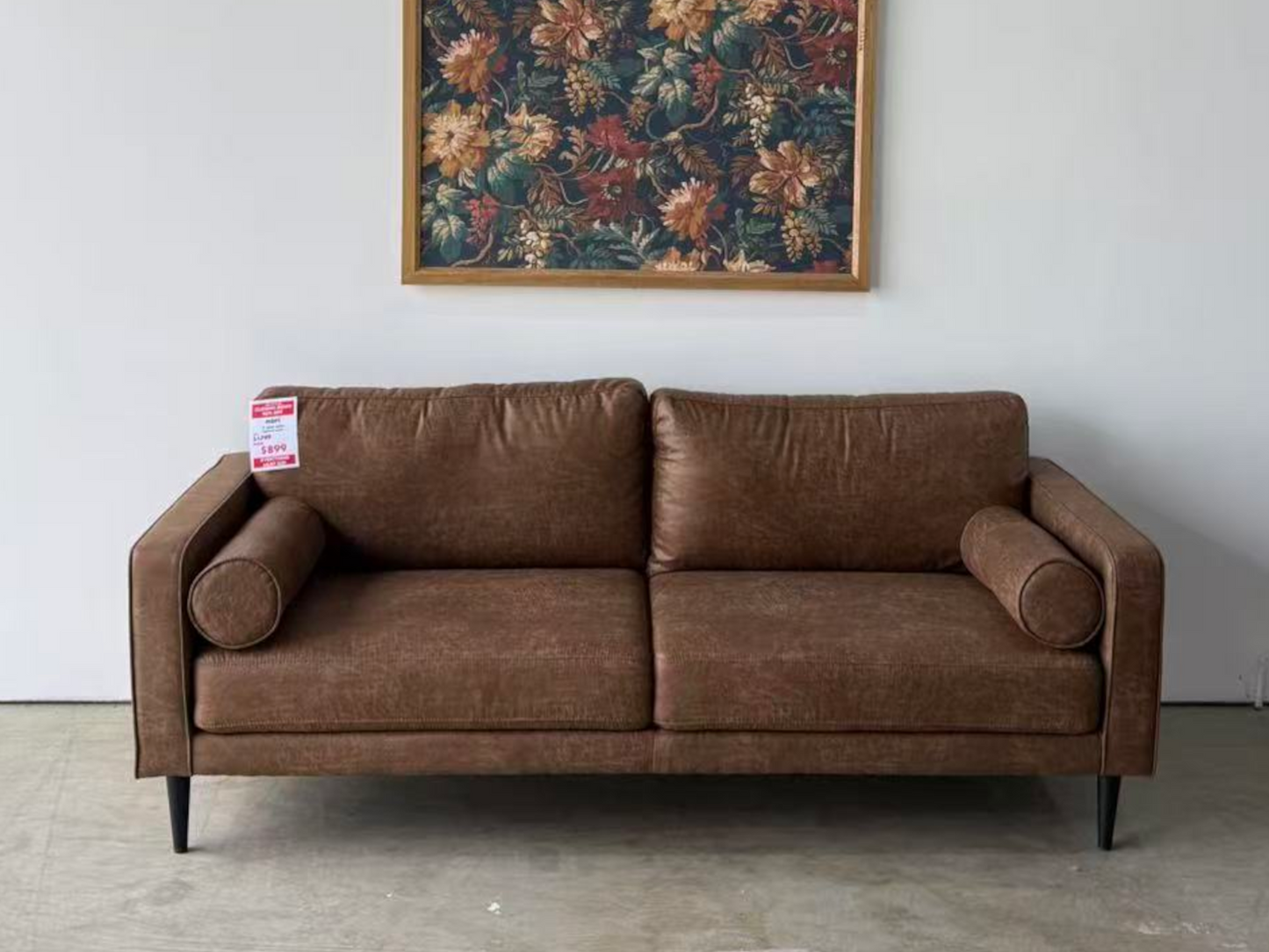 Nori 3 seat fabric sofa - Highland saddle