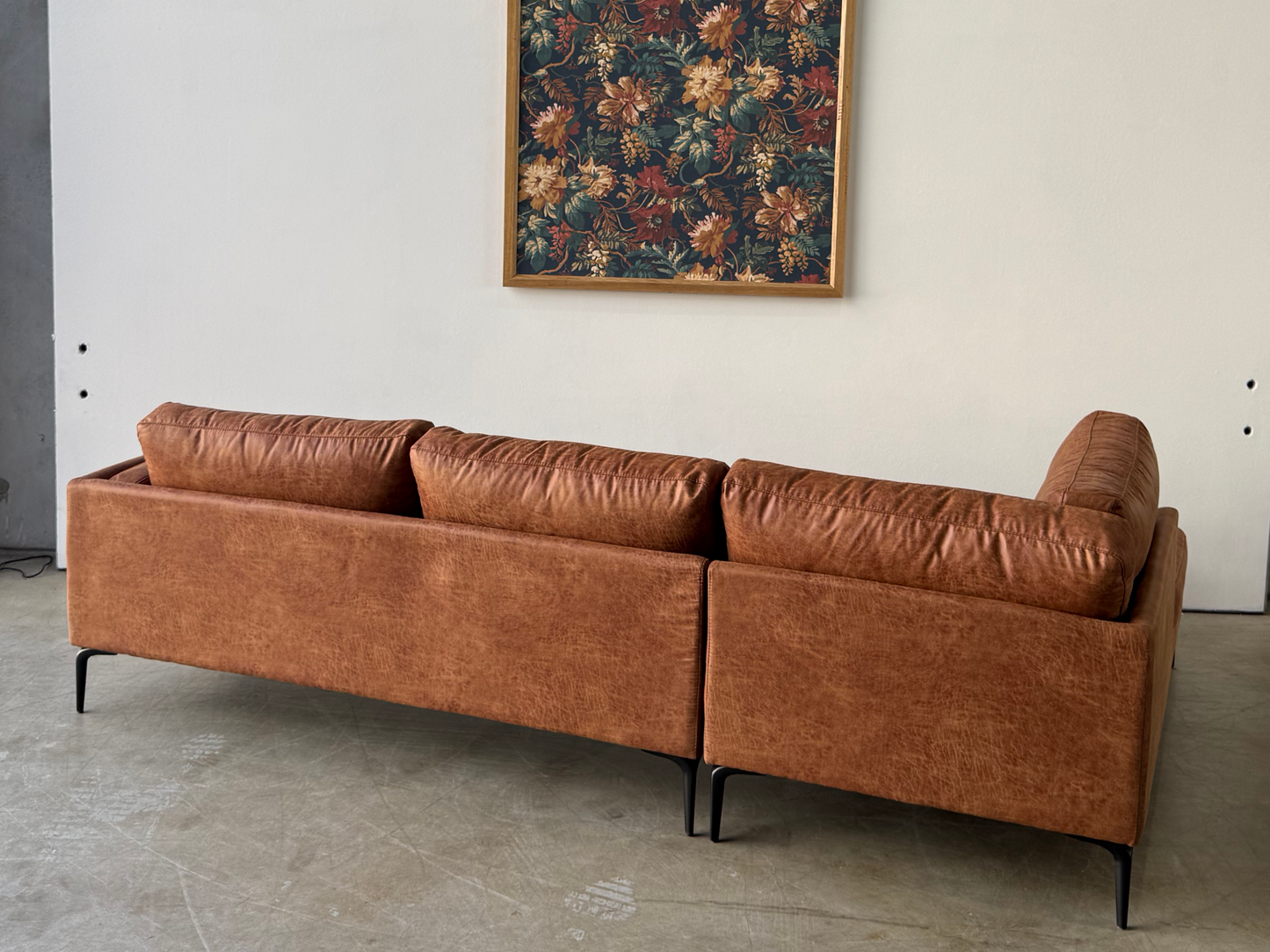 Luna 2 seat fabric modular with left chaise - Highland Buff