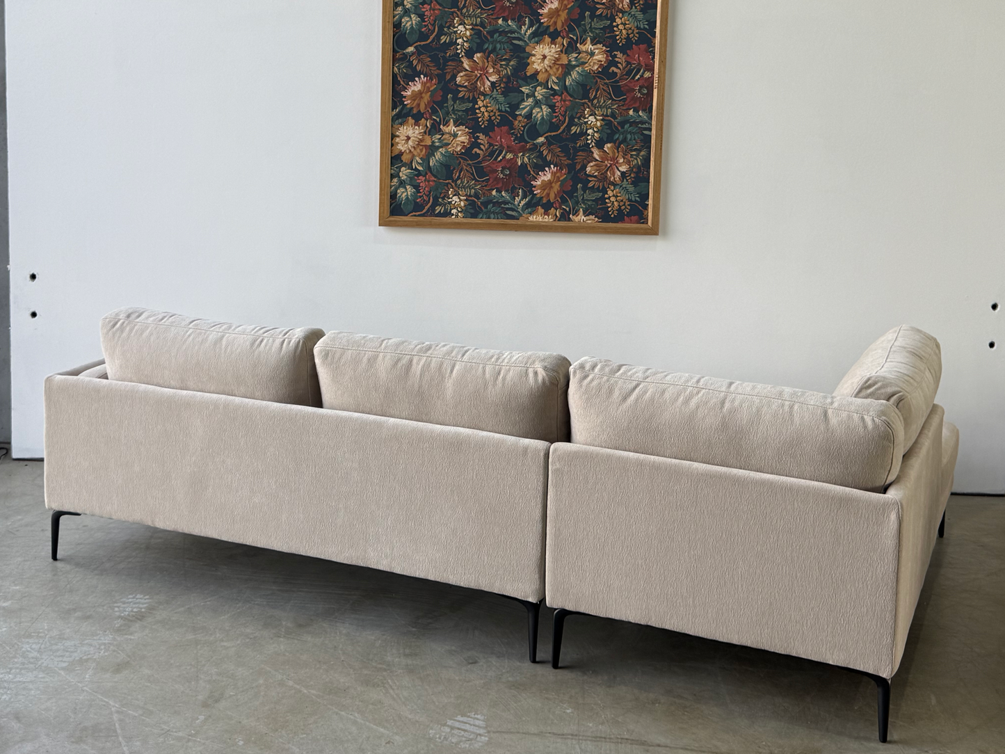Luna 2 seat fabric modular with left chaise - Lazybear Natural