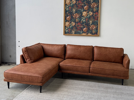 Remi 2 seat fabric modular with left chaise - Highland Buff