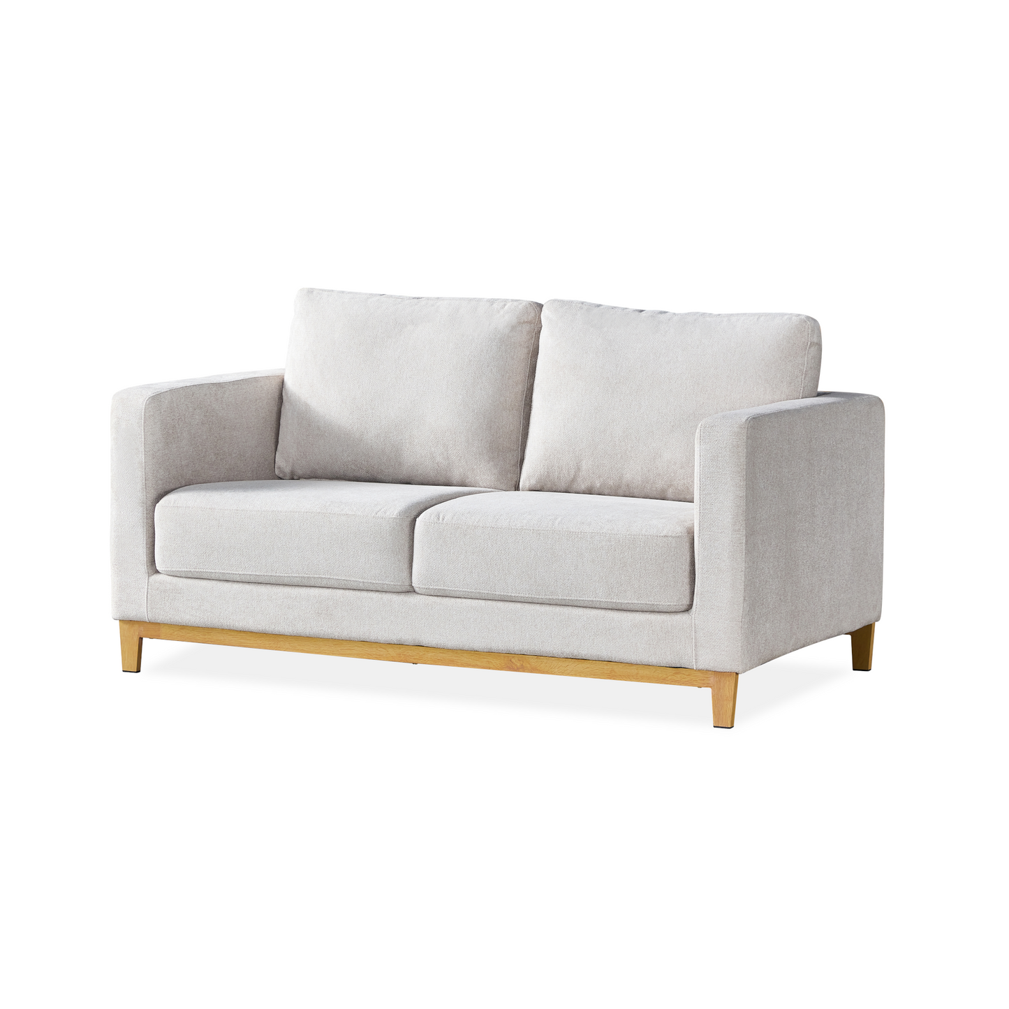 London 2 seat fabric sofa w/oak frame leg - Garden Natural